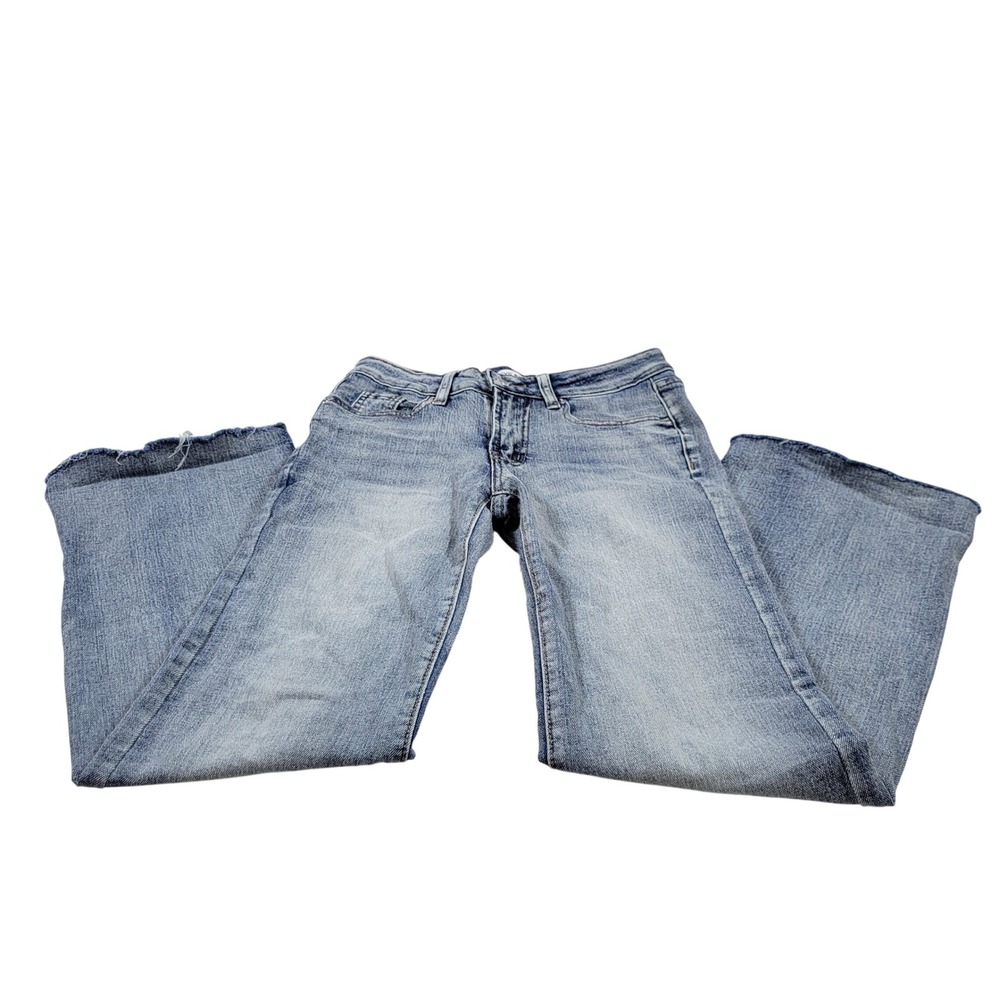 Love Soho Flare Jeans Womens 00 Blue Excellent Raw Hem Stretch JDST1011